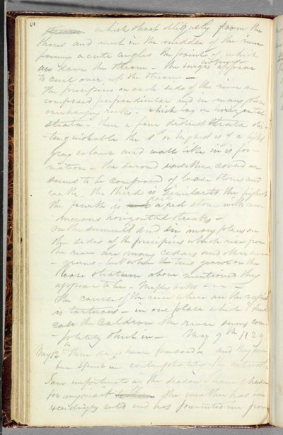 Artists notations on rapids below Niagara Falls, 1829 by Thomas Cole